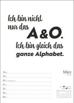 Produktbild Harenberg Typo-Sprüche-Kalender s/w Wochenplaner 2024 (Deutsch)