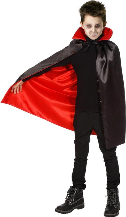 Actual product image Metamorph Vampirkostüm für Kinder 3-teilig mit Umhang, Vampirzähnen und Schminke (One size)