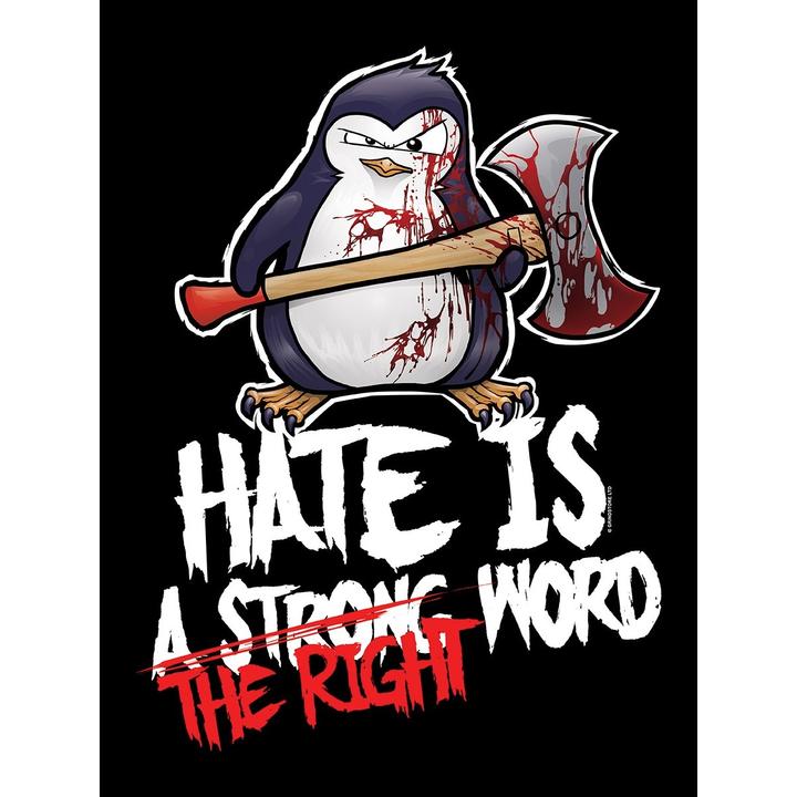 Produktbild Psycho Penguin Hate Is The Right Word Kapuzenpullover (S)