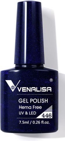 Produktbild Venalisa Gellack 446 UV/LED (Nachtblau Glitzer, UV-Gel Lack)