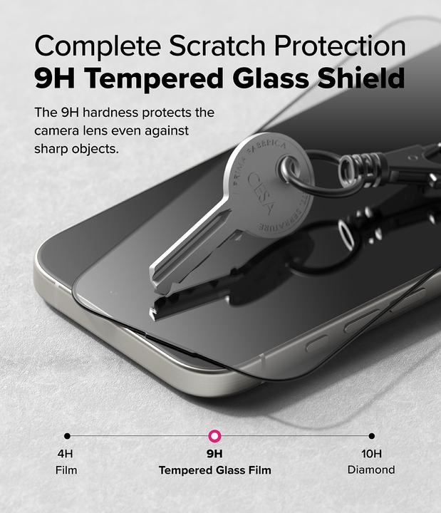 Immagine prodotto Ringke Pellicola protettiva per iPhone 16 Pro EASY SLIDE TEMPERED GLASS Confezione da 2 pezzi, con dima di (2 Pezzo/i, Apple iPhone 16 Pro)