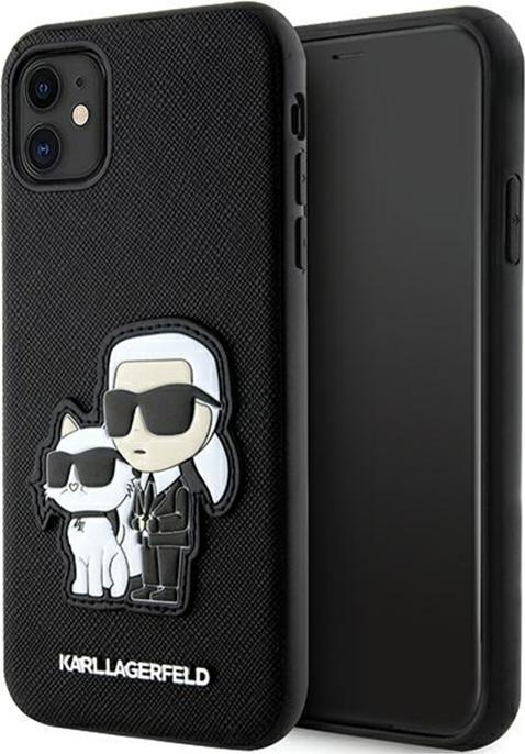 Actual product image Karl Lagerfeld KLHCN61SANKCPK iPhone 11 / Xr 6.1" hardcase czarny/black Saffiano Karl & Choupette (Apple iPhone 11, Apple iPhone XR)