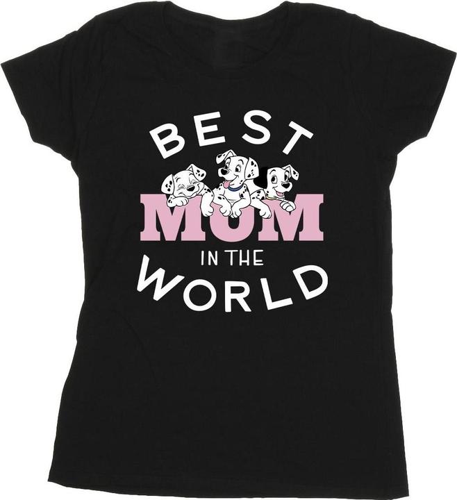 Actual product image Disney Womens/Ladies 101 Dalmatians Best Mum In The World Cotton T-Shirt (XXL)