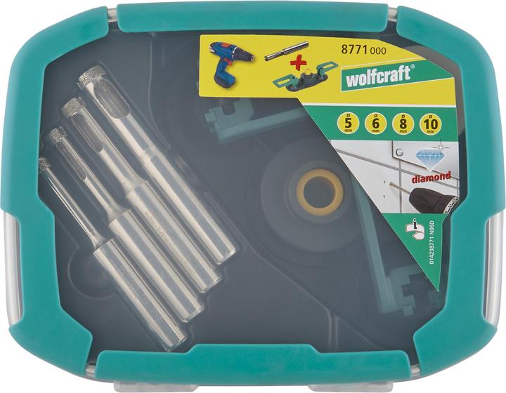 Produktbild wolfcraft Bohrkronen-Set, diamantbestreut „Ceramic“, Ø 5–10 mm, 5-tlg. (10 mm)