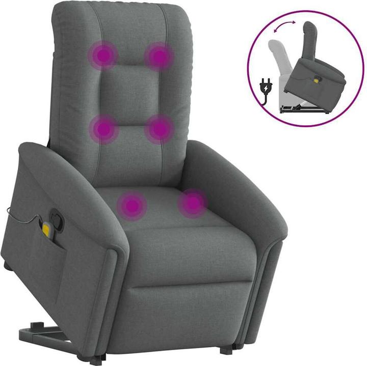 Image du produit VidaXL Fauteuil de massage releveur Gris foncé Tissu