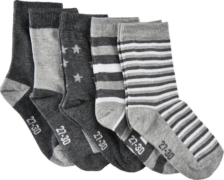 Produktbild Minymo Socken bedruckt 5er Set Light Grey Melange Gr. 35 - 38 (5er Pack, 35 - 38)