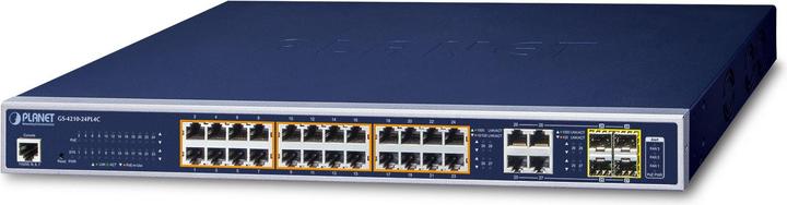 Planet 24 porte 10/100/1000Mbps 802.3at PoE + 4 porte Gigabit (28 Porti)