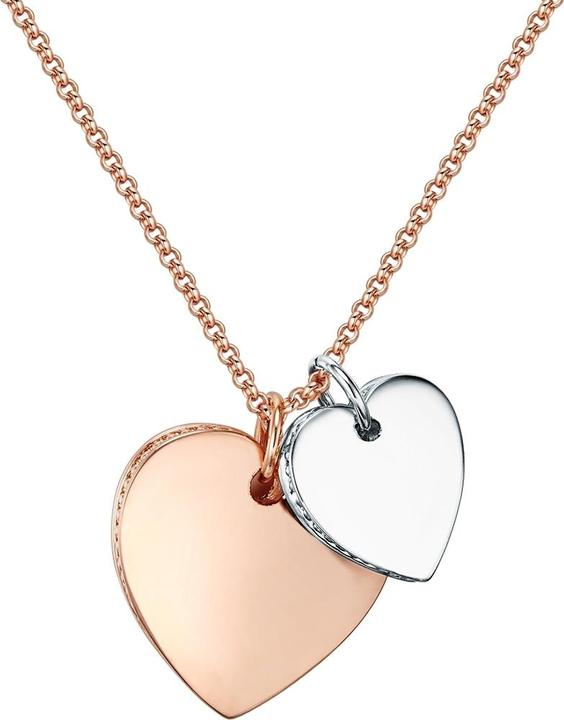Actual product image Lulu & Jane Ladies heart metal alloy rose gold/silver 41.0 cm base chain + 6.0 cm extension - 29685 (Metal alloy, 41 - 46 cm)