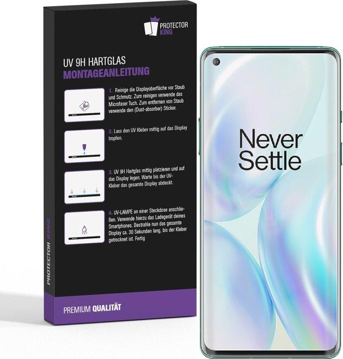 Produktbild Protectorking 1x UV Liquid Echtes Tempered 9H Panzerhartglas 3D KLAR (1 Stück, OnePlus 8 Pro)