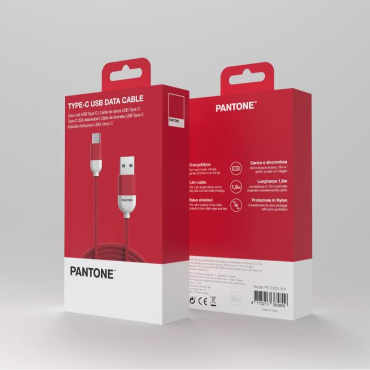 Produktbild Celly USB TO USBC PANTONE RED CABLE PT-TC001-5R1 (1.50 m, USB 2.0)