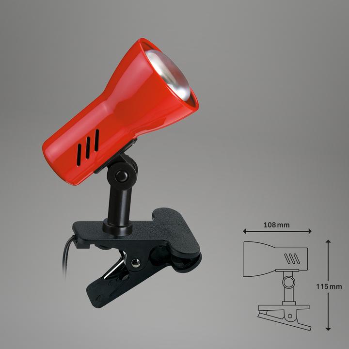 Actual product image Briloner Clamp lamp, red, 1xE14/40W (E14)