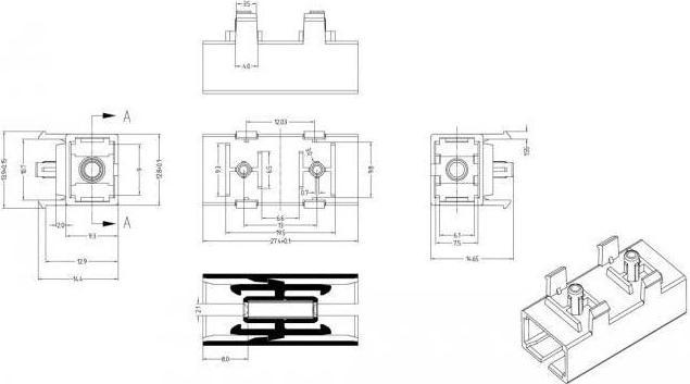 Immagine prodotto Delock Accoppiamento fibra ottica per PCB presa SC simplex a presa SC simplex monomodo verde (Accoppiamento di rete)