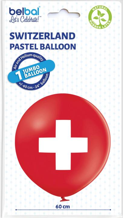 Produktbild Belbal Luftballon Schweiz Rot/Weiss, Ø 60 cm, 2 Stück