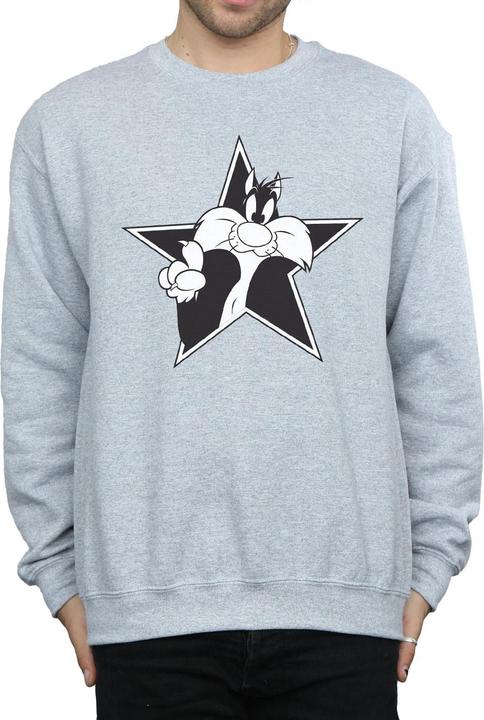 Actual product image Looney Tunes Mens Sylvester Mono Star Sweatshirt (3XL)