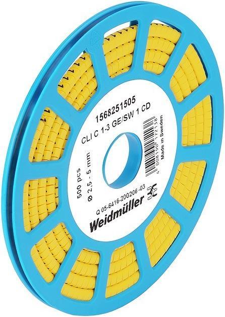 Weidmüller CLI C 1-3 GE/SW L CD Conductor marker 3x4.2mm PVC GE 1568251659