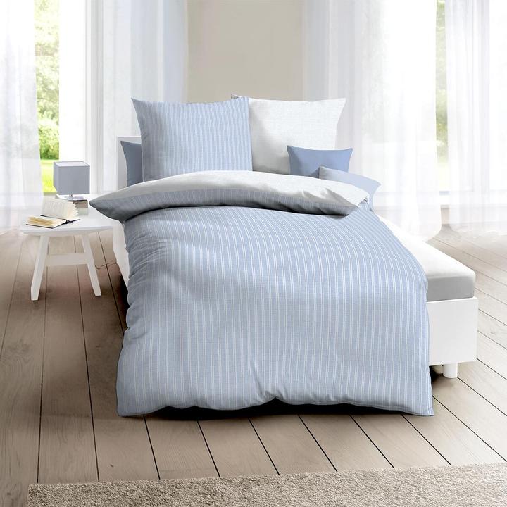 Produktbild Traumschlaf Mako-Satin Bettwäsche Eternity Combo hellblau (Bettwäsche Set, 135x200 cm + 80x80 cm)