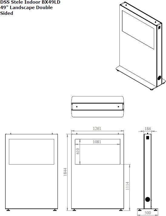 Immagine prodotto DSS Stele Landscape per interni, schermo da 50", nero