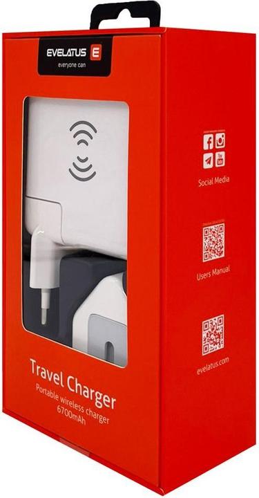Immagine prodotto Evelatus Adattatore da viaggio Caricabatterie Wireless EWC06 (15 W)