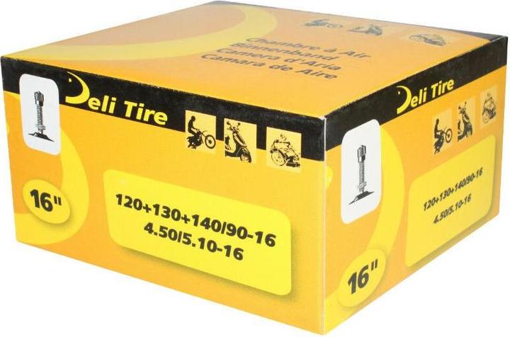 Actual product image Deli Tire inner tube 120-90-16 a 140-90-16, 4.50 a 5.10-16 tr4 (Presta (SV), 16", 114.30 mm)
