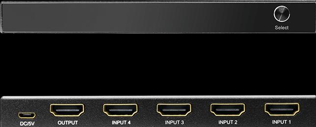 Actual product image LogiLink HDMI switch, 4x1 port, 4K/60 Hz, HDCP, HDR, CEC, RC
