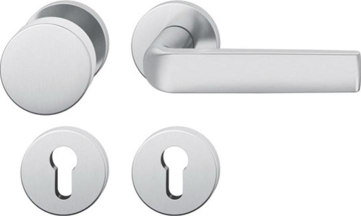Actual product image FSB Rosette set 12 1267 stainless steel 6204 round PZ DIN left / right flat D/K (Door set)