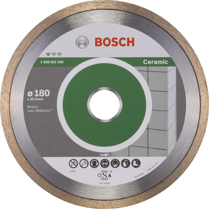 Produktbild Bosch Professional Zubehör Diamanttrennscheibe Standard for Ceramic, 180 x 25,40 x 1,6 x 7 mm