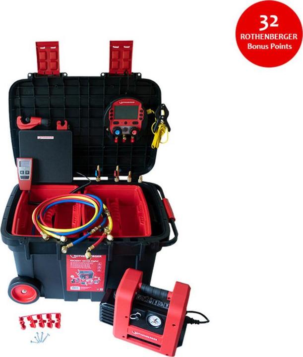 Rothenberger Kit complet froid/climatisation ROCADDY 120 R32 DIGITAL jusqu'à 1 3/8 ″ 6-35 mm 230 / 50 V / Hz (1200 mm)
