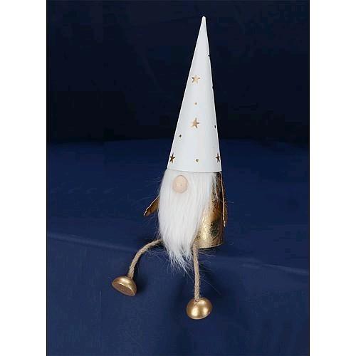 Söllner Floristik white gold metal gnome standing