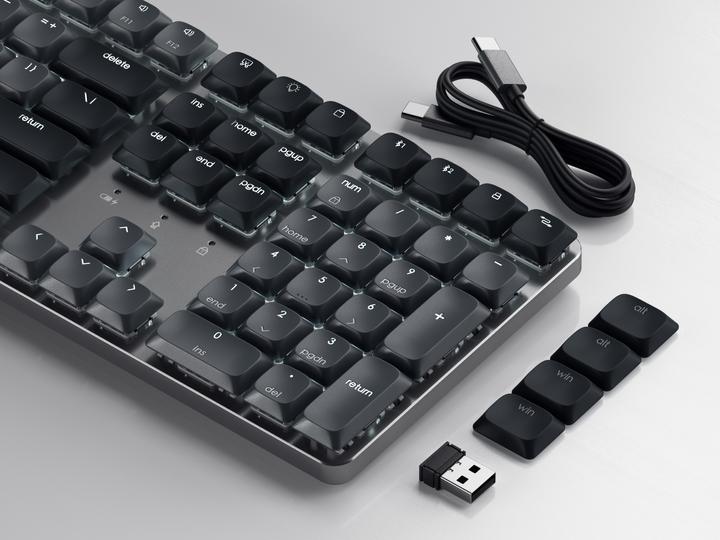 Actual product image Satechi SM3 Slim Mechanical Backlit BT Keyboard Dark German (DE, Wireless)