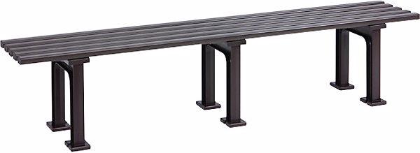 Actual product image Blome Seating bench without backrest, with 5 slats, length 2000 mm, brown.