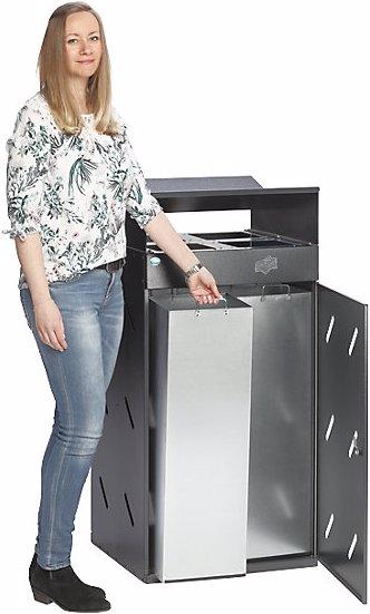 Immagine prodotto VAR Postazione di raccolta differenziata, 4 aperture, capacità 200 l, argento (200 l)
