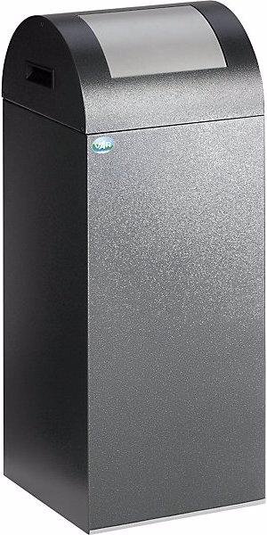 Produktbild VAR Selbstlöschende Wertstoffsammler, 60l, 320x800x320mm, antiksilber, Klappe silber (60 l)