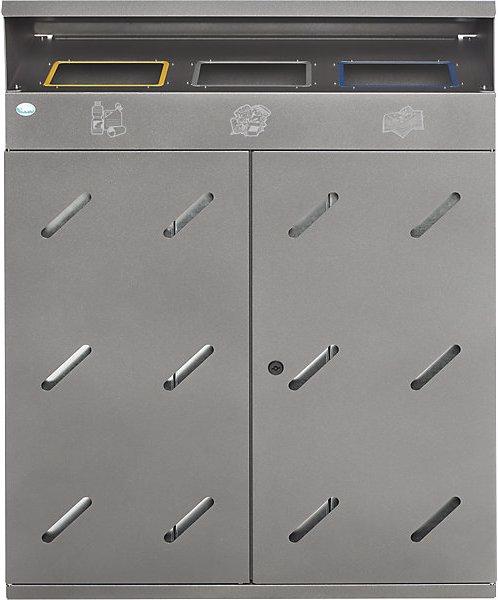 Produktbild VAR Wertstoffsammelstation, 3fach-Einwurf, Volumen 300 l, eisenglimmer (300 l)