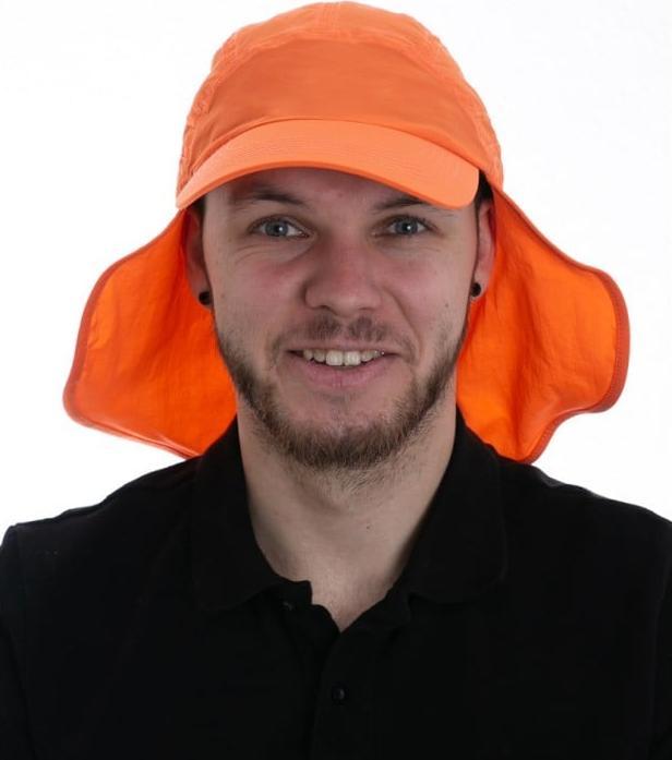 IQ-UV UV Schutz Kappe mit Nackenschutz recycelt orange (1 Stk) (One Size)