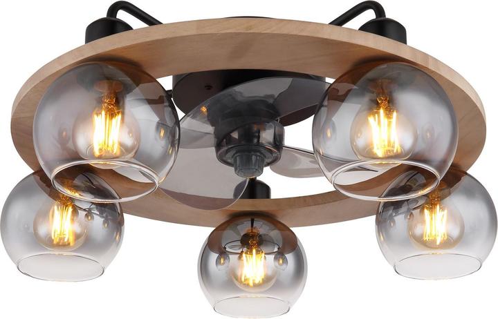 Produktbild Globo Ventilator Metall Schwarz Matt, 5xe27 (42 dB)