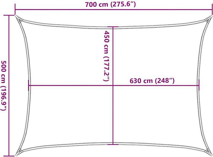 Immagine prodotto VidaXL Sonnensegel 160 g/m² Rechteckig HDPE (5 x 7 m)