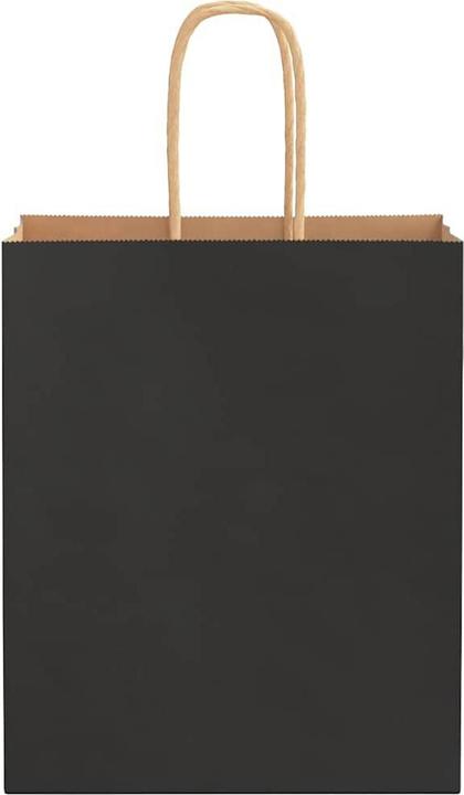 Produktbild VidaXL Kraftpapiertüten 50 Stk. mit Henkel Schwarz 18x8x22 cm Papiertüte (Geschenktüte, 50 x)