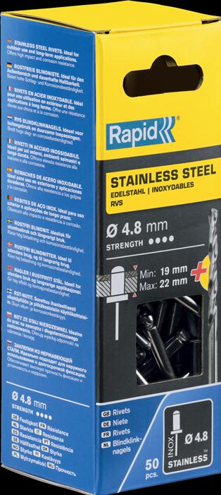 Actual product image Rapid Stainless steel blind rivet Ø 4.8 x 25 mm