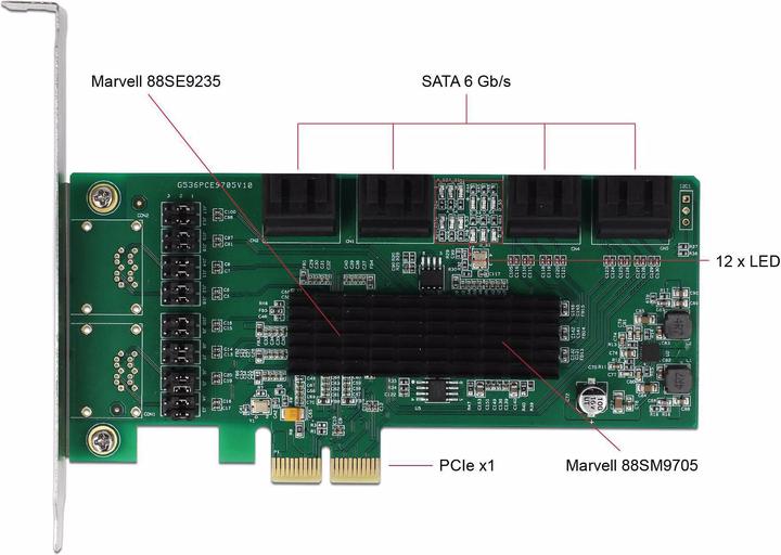 Produktbild Delock 8x SATA PCI-Ex1 Karte