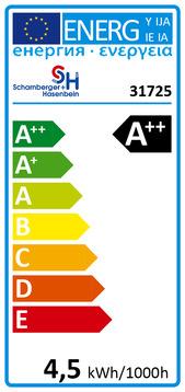 Label énergétique Scharnberger+Hasenbein Lampe tubulaire de forme à LED (E27, 3 W, 550 lm, 1 x, E)
