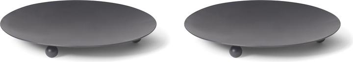 Actual product image Novaliv 6x Candle Holder Decorative Plate Pillar Candles BLACK 12cm Candle Plate Metal Round (12 x 12 cm)