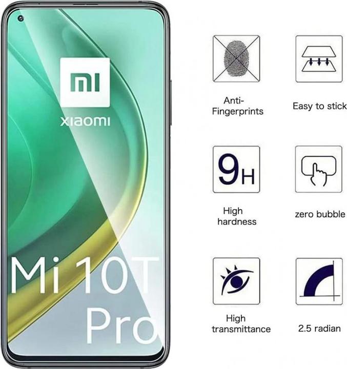 Immagine prodotto Screenguard Xiaomi Mi 10T Pro Pellicola protettiva in vetro Custodia Design amichevole (1 Pezzo/i, Mi 10T Pro)