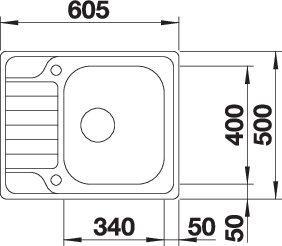 Actual product image Blanco Dinas 45 S Mini (Fitted sink, 60.50 cm, 50 cm)