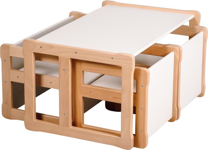 Wood & luck Multifonctionnelle (Seggiolone, Tavolo per bambini, Panchina per bambini)