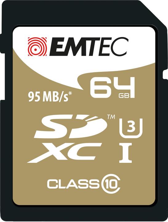 Actual product image Emtec SDHC UHS1 U3 Speedin (64 GB, SDXC, U3, UHS-I)