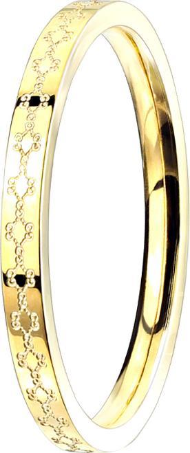 Produktbild Star Piercing Ring vergoldet filigrane Blumen (Mineralisch, ohne Messing, Chirurgenstahl 316L)