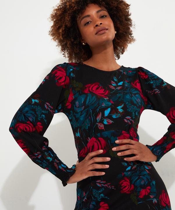Actual product image Joe Browns PETITE Floral Tie-Waist Puff Sleeve Maxi Dress (44)