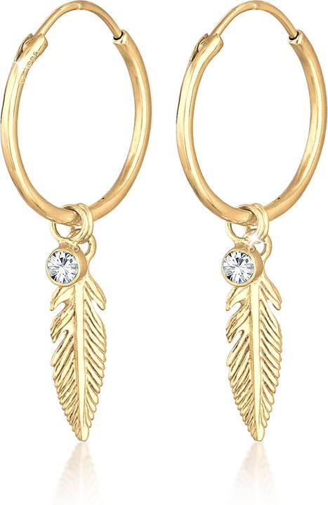 Image du produit Elli Créole, plume, boucle d'oreille solitaire (Cristal de verre, Argent sterling 925)