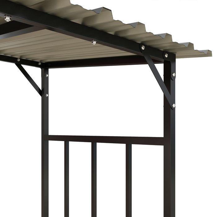 Produktbild Swisshandel24 Kaminholzregal aussen, Kaminholzunterstand 1,17 m³ Brennholzregal mit Metalldach