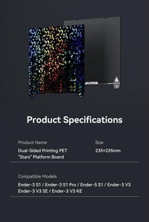 Actual product image Creality Print platform Double-sided "Stars